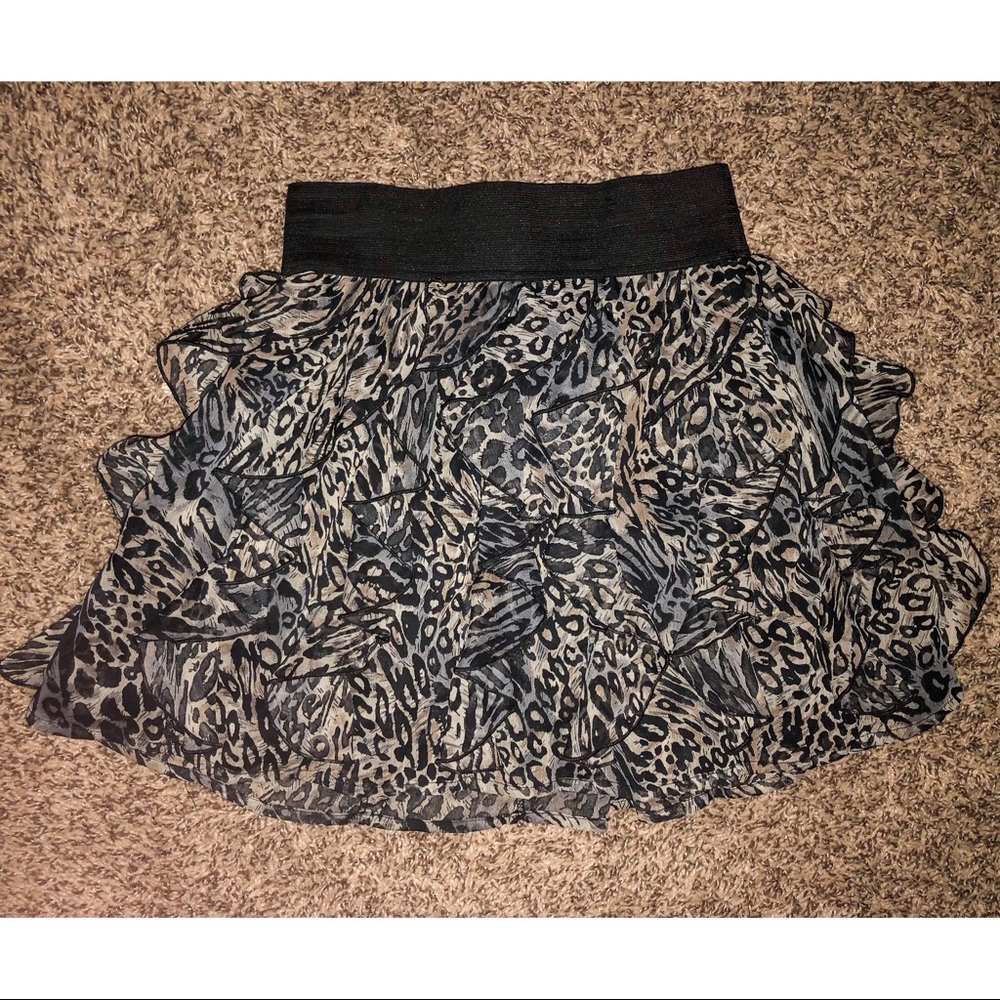Leopard Ruffled Skirt